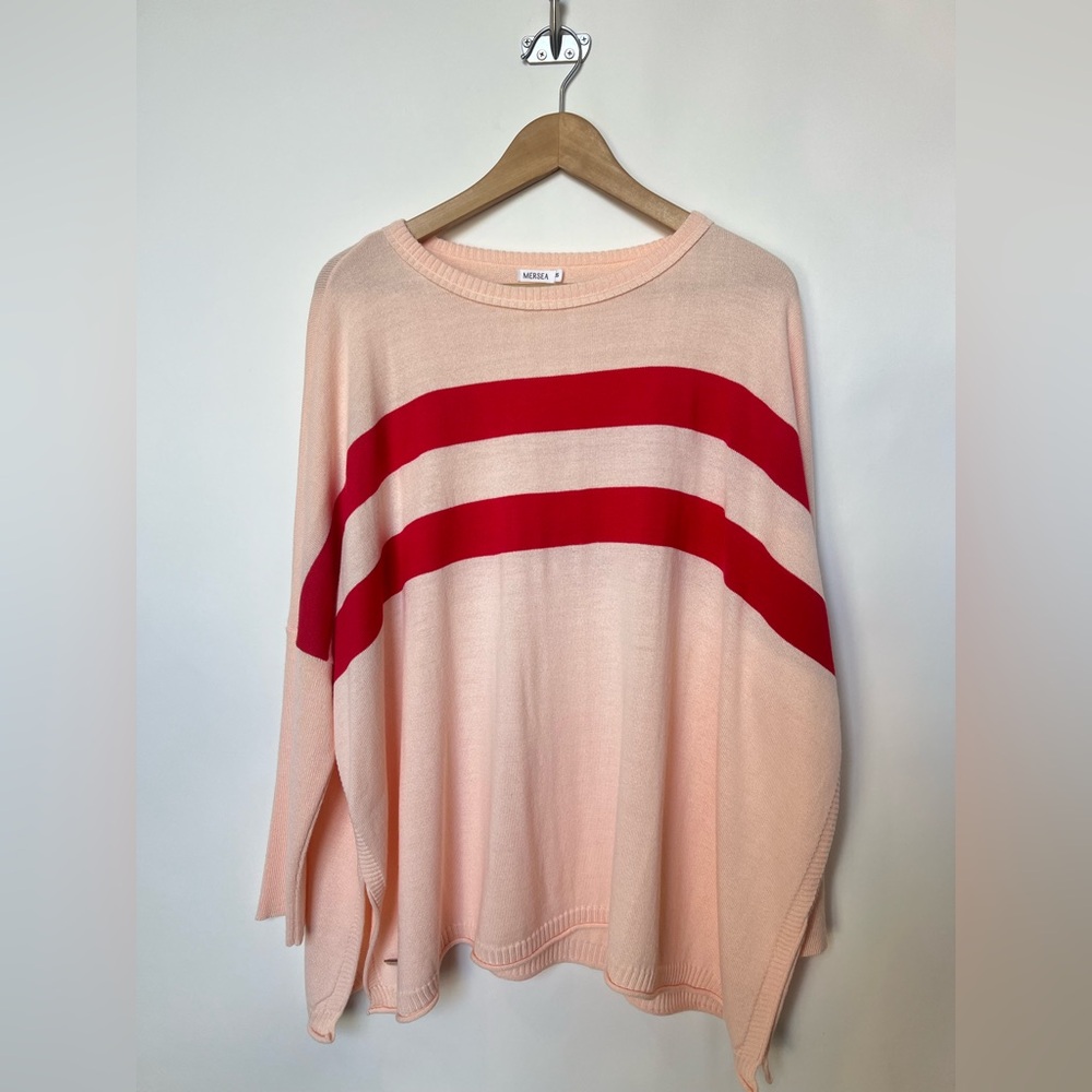 Mersea Catalina Sweatet Soft Pink‎ Red Stripe One Size